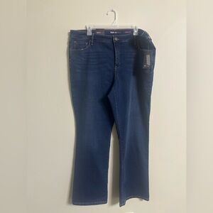 Style & Co. Womens Boot Leg Jeans Size 18W Denim Stretch Dark Wash New Bootcut